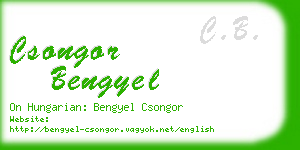 csongor bengyel business card